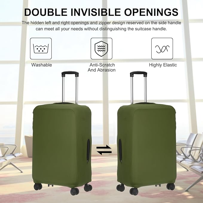 uxcell Travel Luggage Cover, Washable Suitcase Covers for Luggage Anti-scratch Suitcase Protector Elastic Baggage Protective, Fits 29-32 Inch Suit Case, Army Green
