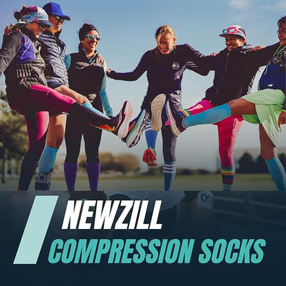 NEWZILL Medical Compression Socks for Women & Men, 20-30 mmHg Knee-High Support for Circulation, All-Day Comfort for Work Travel Running Cycling and Fitness