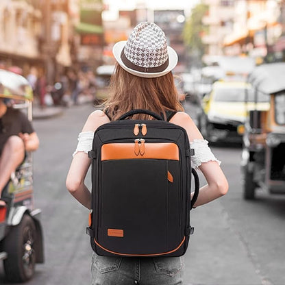 LOVEVOOK Carry on Backpack, 40L Travel Backpack for Women Men Airline Approved, Expandable Large Suitcase Backpacks With 4 Packing Cubes, Aer Travel Pack 3, Water Resistant Weekender Bag