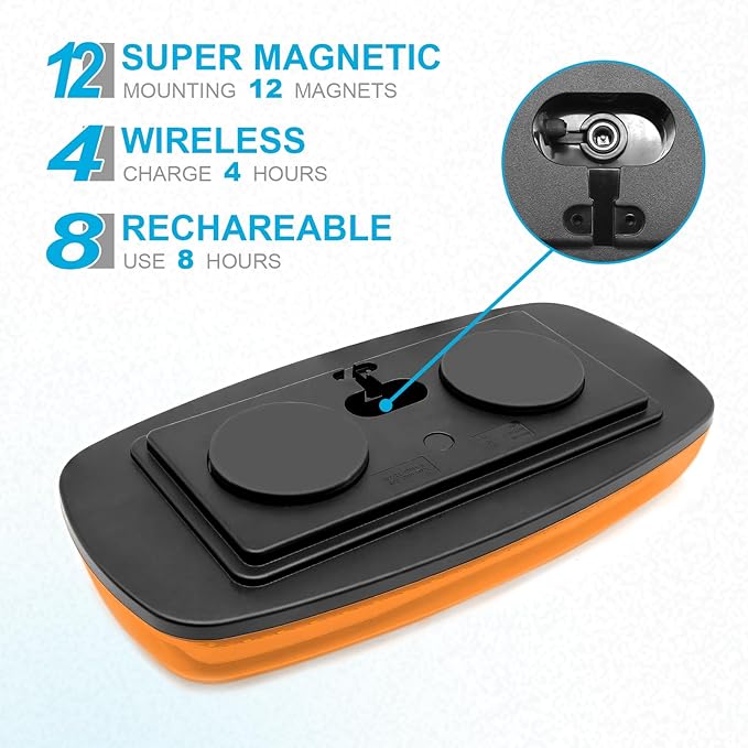 Agrieyes APP Control Mini Strobe Light Bar Rechargeable, Magnetic LED Beacon Light Wireless