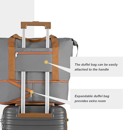Joyway Carry On Luggage 20 Inch Expandable Suitcase with Spinner Wheel, 3 Piece Hard Shell Luggage Set with TSA Lock(Grey)