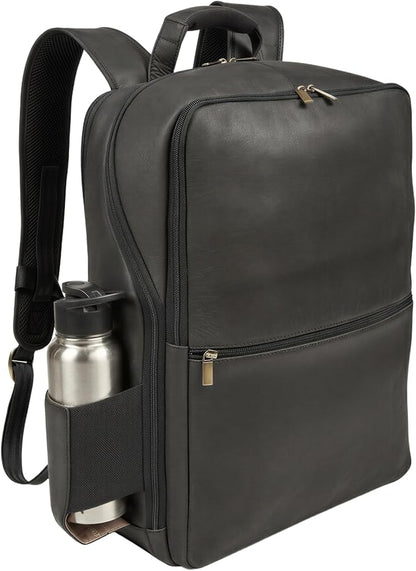 Luxorro Professional Leather Backpack – Handcrafted Full-Grain Leather Laptop Bag for Work & Travel (17″, Black)
