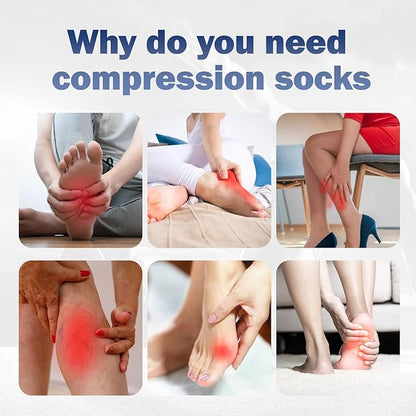 Compression Toe Socks Knee High Coolmax Hiking Socks Graduated Support for Running,Travel,Flight