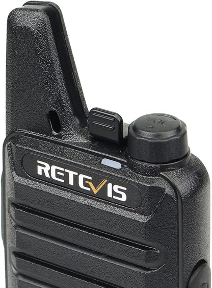 Retevis RT22 Walkie Talkies Rechargeable,Long Range Two Way Radio,2 Way Radio for Adults, Handsfree VOX Mini, for Business Office School Church Restaurant Retail(Black,10 Pcs, 5 Box)