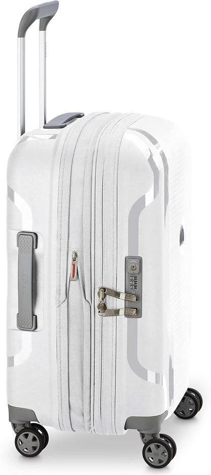 DELSEY PARIS Clavel Hardside Expandable Luggage with Spinner Wheels, White, Carry-On 19 Inch