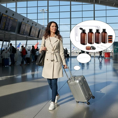Cosywell Travel Bottles for Toiletries 4PCS 3.4oz/100ml Plastic Squeeze Bottles TSA Approved Travel Size Containers Leakproof Plastic Cream Jars Refillable Cream Lotion(Clear)
