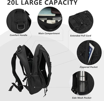 BAIXINGBAGS 20L Mini Small tactical backpack for men, MOLLE System Daypack black gym hunting backpack Comfortable for Hiking Camping
