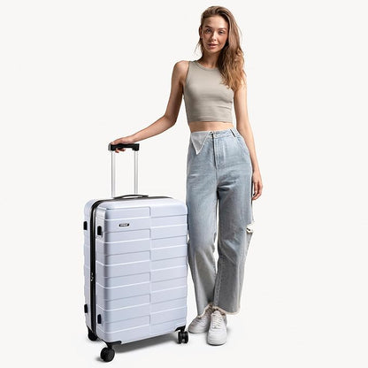Luggage 28 Inch (3-Years VIP Service) Hardside Expandable Large Capacity Travel Suitcase Ultra Durable Polycarbonate Lightweight with TSA Lock Spinner Wheels, Sky Blue