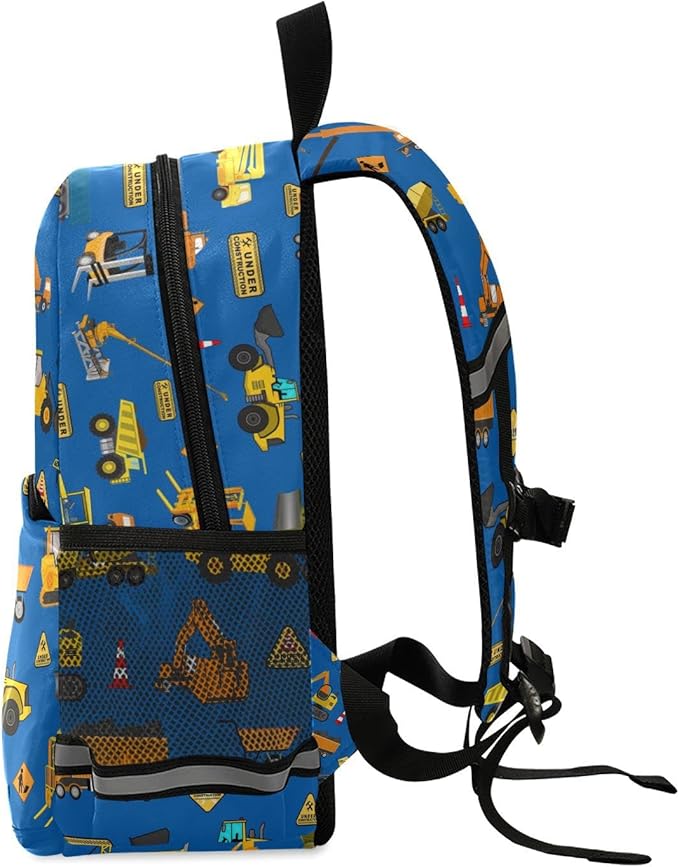 Construction Kid's Toddler Backpack for Boys Girls Preschool Nursery with Safety Leash (01148)