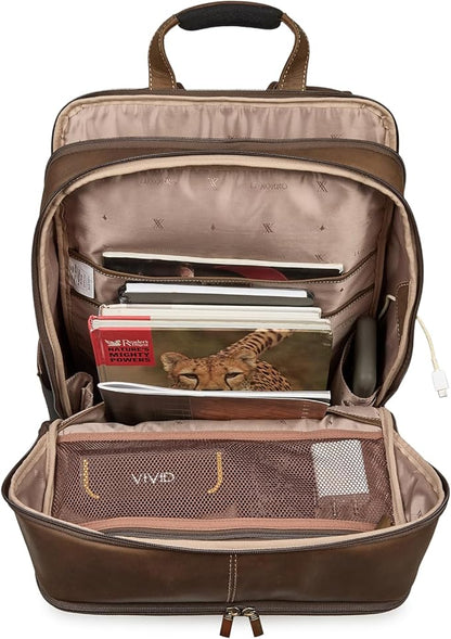 Luxorro Professional Leather Backpack – Handcrafted Full-Grain Leather Laptop Bag for Work & Travel (Dark Brown, 13 Inch)