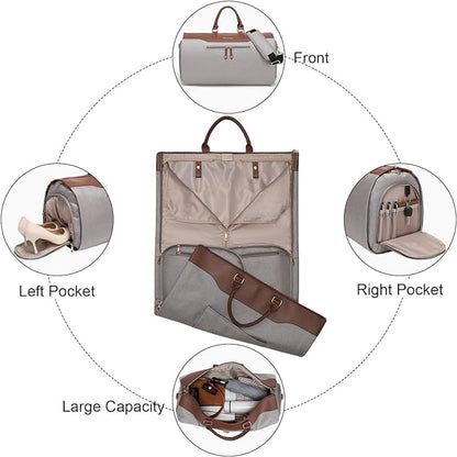 Modoker Carry on Garment Bags for Travel, Convertible Garment Duffel Bag with Shoulder Strap for Men Women- 2 in 1 Hanging Suitcase Suit Travel Bags