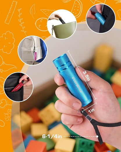 EverBrite 30-Pack Mini Flashlight Set, Aluminum LED Handheld Torches with Lanyard, Assorted Colors, Batteries Included for Party Favors, Night Reading, Camping, Power Outage, Gift to Christmas