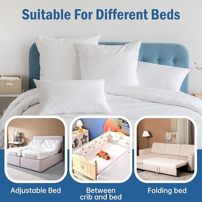 Vekkia 80" x 12" Twin XL/Twin to King Converter with Internal PE Support Sheet & High-Density Foam, Split King Gap Filler for Adjustable Bed, Guest Room, Vacation Rentals, Hotel, Washable Cover