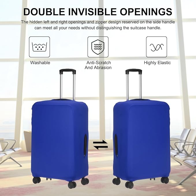uxcell Travel Luggage Cover, Washable Suitcase Covers for Luggage Anti-scratch Suitcase Protector Elastic Baggage Protective, Fits 18-21 Inch Suit Case, Blue