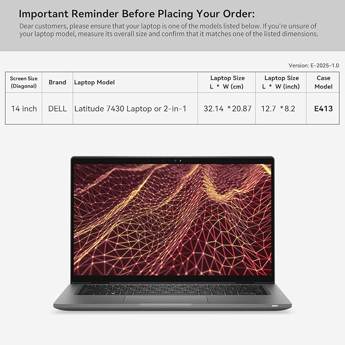 Smatree Laptop Sleeve for 14 inch DELL Latitude 7430 Laptop or 2-in-1, DELL Notebook Case with Accessory Pocket, YKK Zipper, Patented Super-Corner Design (E413)