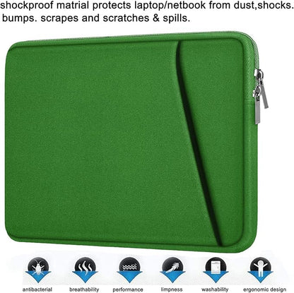 Askuko Laptop Sleeve 15.6 inch, Shockproof Protective Computer Case, Handbags Portable Laptop Bag for HP Dell Asus Lenovo Notebook Computer with Front Pocket, Dark Green