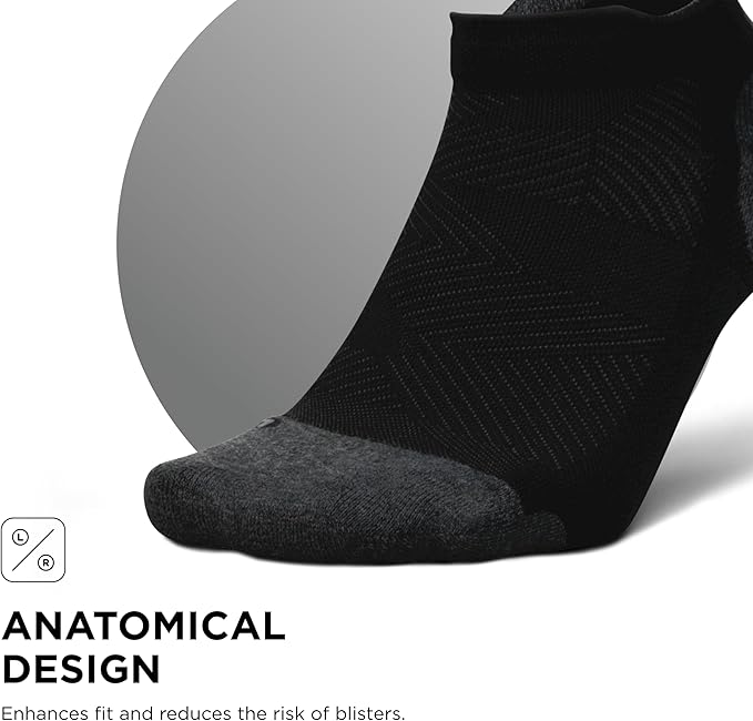 Feetures Elite Max Cushion No Show Tab Ankle Socks - Sport Sock with Targeted Compression
