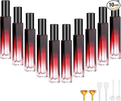 Segbeauty 10ML Travel Cologne Sprayer, 10 Pack Refillable Atomizer Spray Bottle for Perfume, Empty Mini Glass Perfume Bottle Fine Mist Dispenser, Portable Leak-proof Sample Bottles for Travel Outgoing