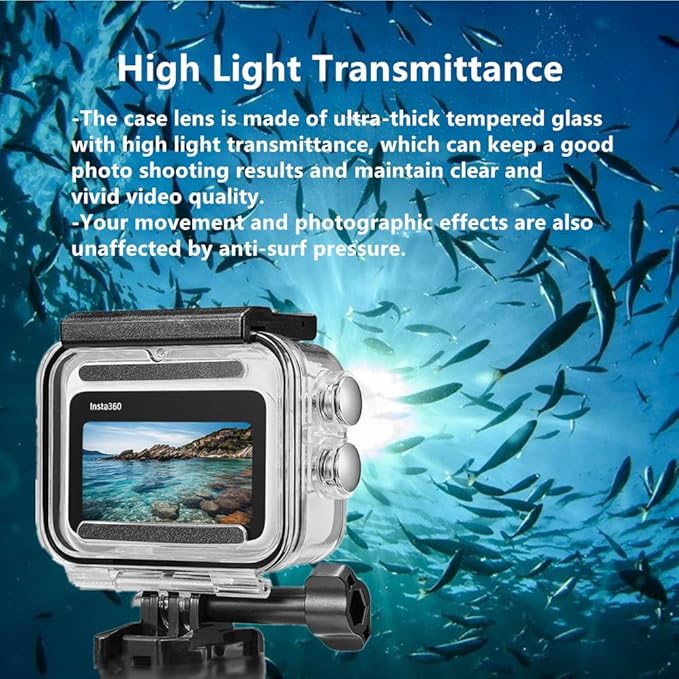 Waterproof Case&Floating Hand Grip Compatible with Insta360 GO 3, Protective Underwater Dive Housing Shell with Bracket Accessories