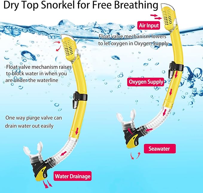 Snorkeling Gear for Adults with Fins Scuba Diving Gear Adult Professional Travel Snorkel Sets with Flippers,Anti-Fog Anti-Leak Diving Mask