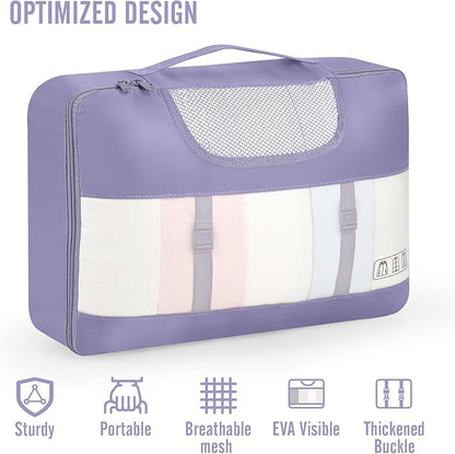 Veken 10 Set Packing Cubes for Travel Essential, Suitcase Organizer Bags in 4 Sizes, Carry-On Luggage Accessories with Large Laundry & Hanging Toiletry Bag, Must-Have for Airplane, Road Trip & Camping