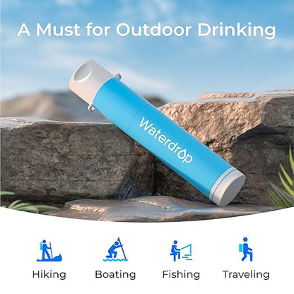 Waterdrop Water Filter Straw, Water Purifier Survival for Camping, Travel, Backpacking and Emergency Preparedness, Water Filtration System Survival, 4 Pack