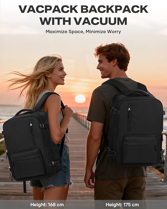 coofay Vacuum Backpack Travel with Pump Airbag Travel Backpack with Vacuum System Mochila de Viaje Compresion al Vacio Easyvacpack Vacpack Backpacks for Traveling Carry on Luggage
