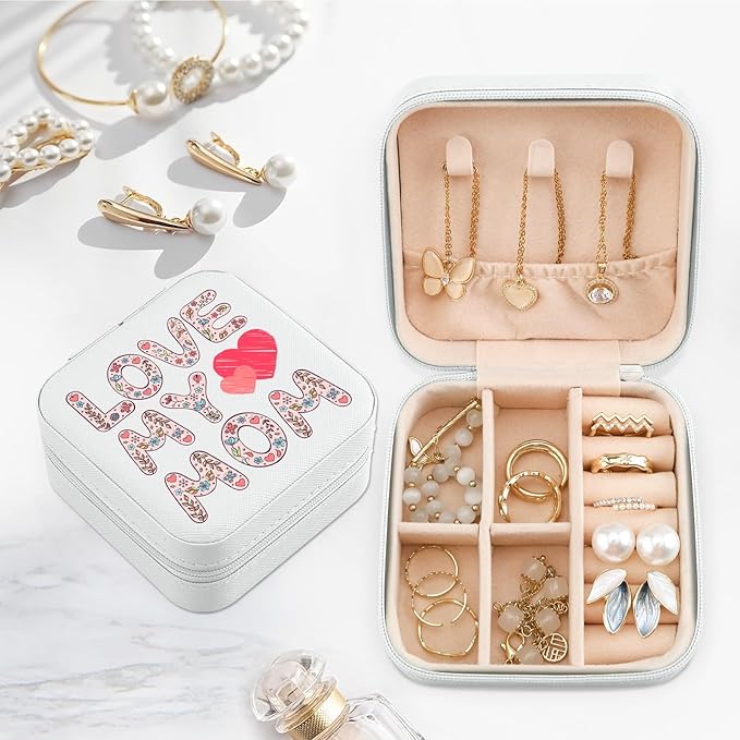 MAYCARI Mothers Day s for Mom, s for Mom, Love My Mom from Daughter Son, Small Jewelry Case Jewelry Organizer Travel Essentials