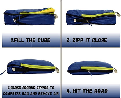 SUITEDNOMAD Ultralight Compression Packing Cubes Set, Suitcase and Backpack Travel Organizer Bags