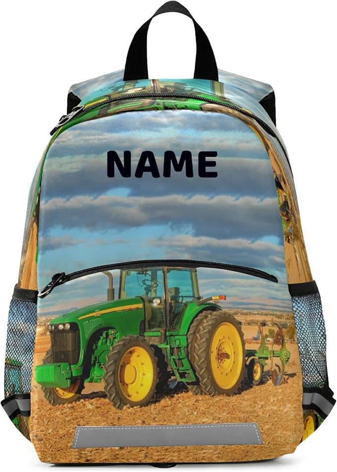 Tractor Kid's Toddler Backpack for Boys Girls Preschool Nursery with Safety Leash (012213)