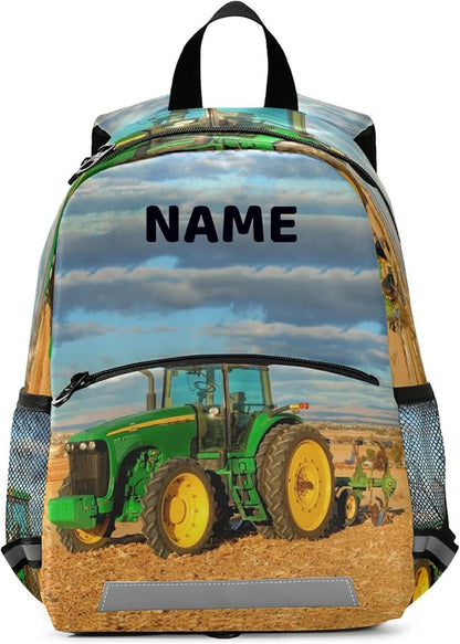 Tractor Kid's Toddler Backpack for Boys Girls Preschool Nursery with Safety Leash (012213)