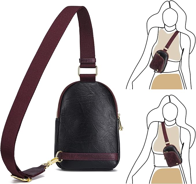 INICAT RFID Blocking Sling Bag,Anti Theft Crossbody Bags for Women,Travel Gifts Cross Body Purses Vegan Leather