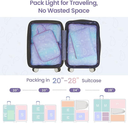 Cambond Compression Packing Cubes for Travel Women - Expandable Travel Bags Luggage Organizers Travel Essentials Compression Cubes for Travel Carry on Suitcases Organizer