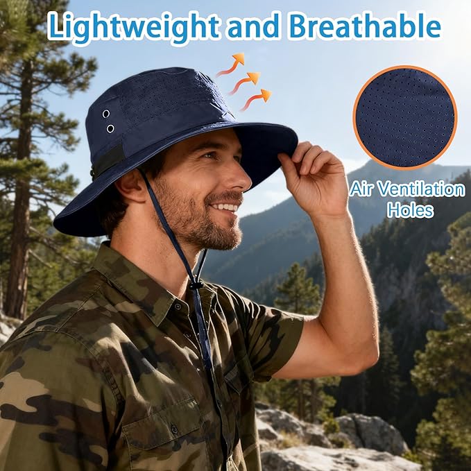 Sun Bucket Hat for Men Women Fishing Beach Safari Hats for Golf Hiking Hunting Outdoor UPF 50+