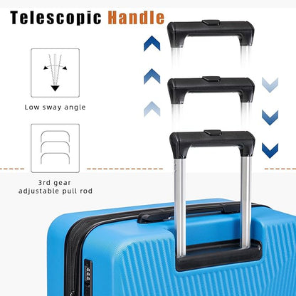 Expandable Carry on Luggage Sets,Suitcases with Detachable Wheels Hardshell 22x14x9 Airline Approved,Lightweight Luggage Set with TSA Lock,Carry on Suitcase