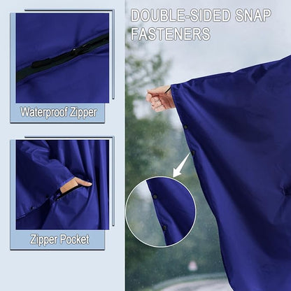 Fashion Hooded Rain Poncho Waterproof Raincoat Jacket with pocket for Women/Men/Adult