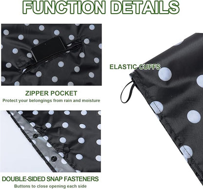 Hooded Rain Ponchos for Adult - Rain Coat and Rain Jacket with Waterproof Pocket and Zipper