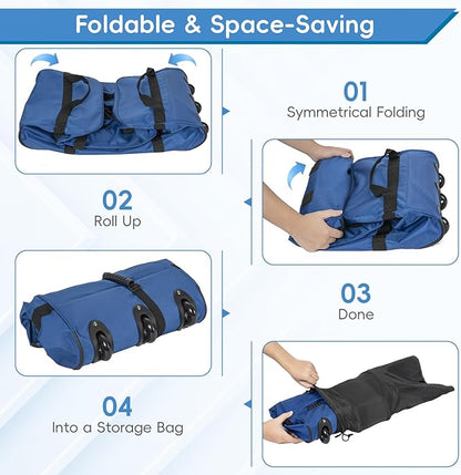 116L Foldable Rolling Duffel Bag with 3 Wheels And Handle, 30 inch Large Travel Duffle Bag for Travel, Camping, Outdoors