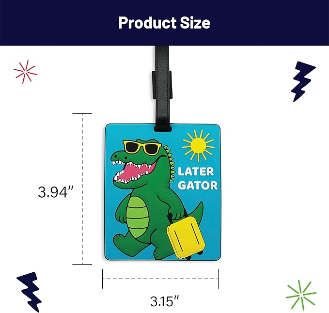 Funny Luggage Tag – Hilarious Travel ID Tag with Sarcastic Saying – Durable & Easy to Spot Suitcase Tag for Men, Women, Frequent Flyers, or Gag Gift for Travelers - Later Gator
