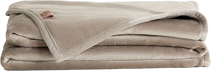 UnHide Lil Marsh Traveler - Travel Blanket - Faux Fur Blanket - Durable, Lightweight, Extra Soft Blanket - Taupe Ducky (50” x 60”)