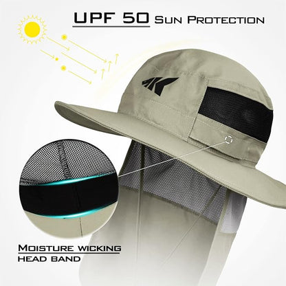 KastKing UPF 50 Boonie Hat Fishing Hat with Removable Neck Flap Sun Hats for Men