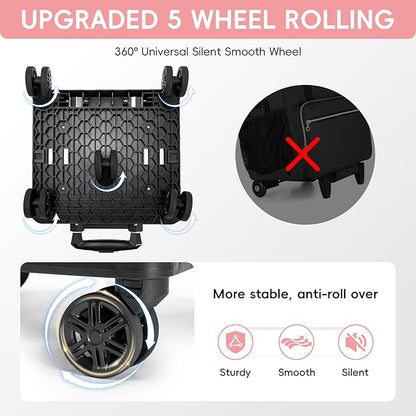 2025 Rolling Teacher Tote Bag with 15.6" Laptop Compartment