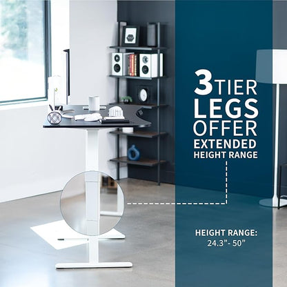 VIVO Electric 63 x 32 in Dual Motor Standing Desk, Memory Height Adjustment, 2B Series, Black Top White Frame, DESK-KIT-2W1B