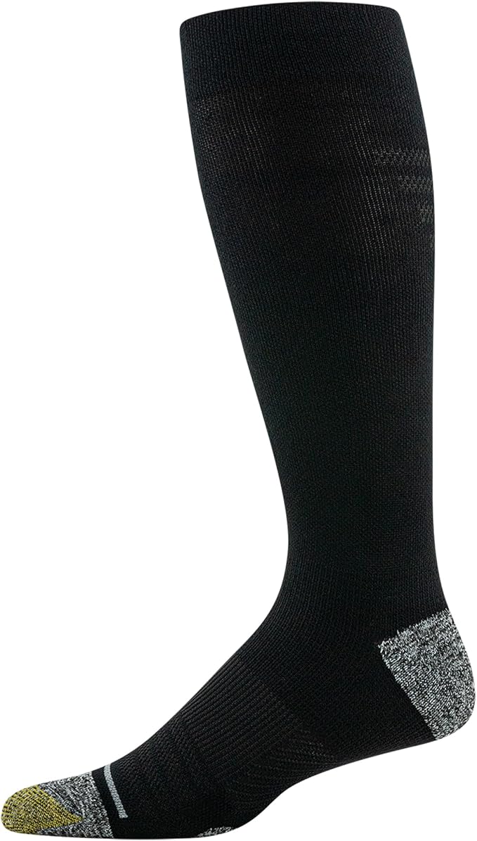 GOLDTOE Mens Mild Compression Over the Calf Comfort Socks, 2-pairs