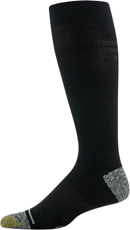 GOLDTOE Mens Mild Compression Over the Calf Comfort Socks, 2-pairs