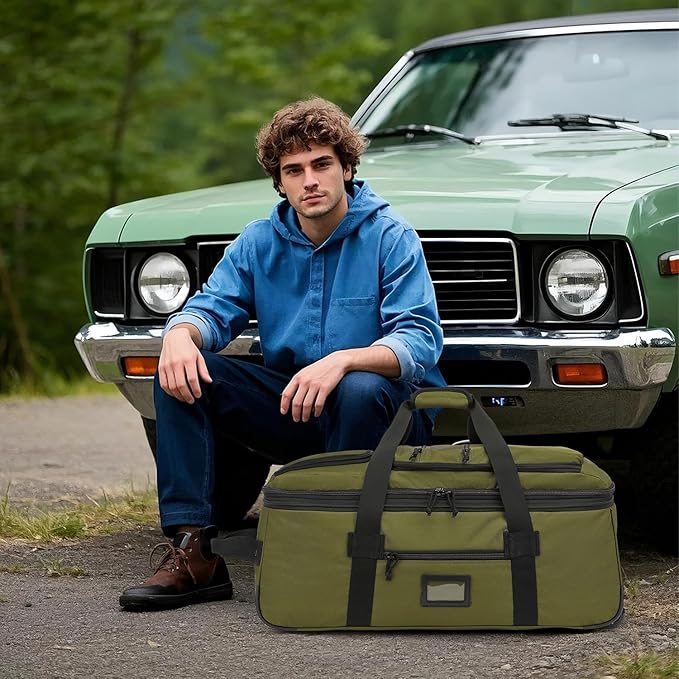 Extra Large Rolling Travel Duffle Bag with Wheels Shoes Compartment Wet Pocket 85-100L Big Expandable Duffel Bag for Men Women Heavy Duty Foldable Collapsible Luggage Camping, Green