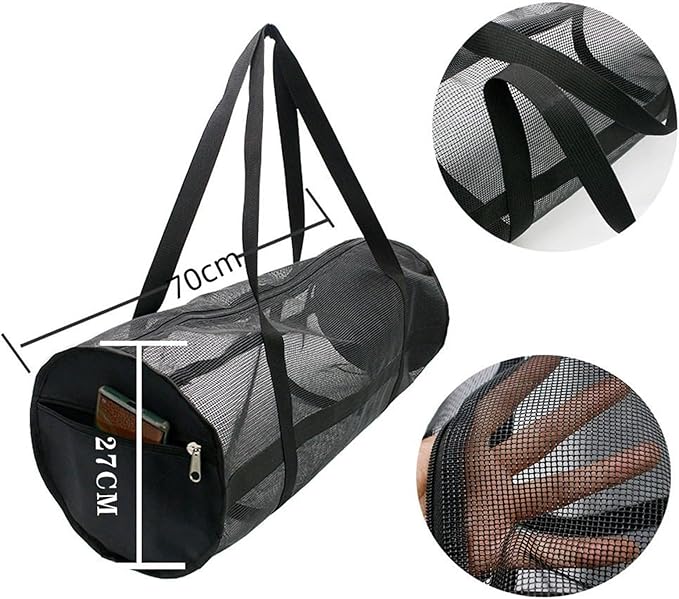 Gear Dive Bag - Foldable Mesh Snorkel Backpack, Large Equipment Holder, Long Lasting Storage Organizer | Duraable Duffle for Scuba Diving, Swimming, Beach, Pool, Travel, Sports, Volleyball, Basketball