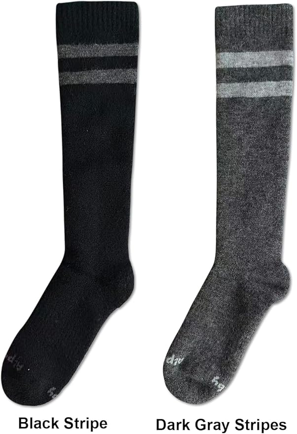 Alpaca Wool Heavyweight 15-25 mmHg Knee High Compression Support Socks Thick Winter Thermal Warm Soft Travel Flying
