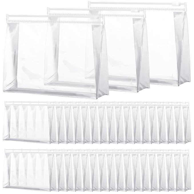 Xuniea 50 Pcs Mini Clear Makeup Bag Small Clear Zipper Pouch Travel Plastic Cosmetic Organizer Waterproof for Toiletries Swimsuit Bikini Bathing Suit(11'',Transparent)