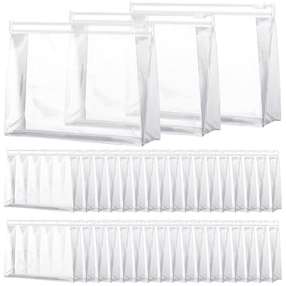 Xuniea 50 Pcs Mini Clear Makeup Bag Small Clear Zipper Pouch Travel Plastic Cosmetic Organizer Waterproof for Toiletries Swimsuit Bikini Bathing Suit(11'',Transparent)